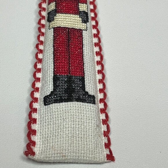 Handmade Christmas Ornament Santa Cross-Stitch Cinnamon Stick - Picture 3 of 8